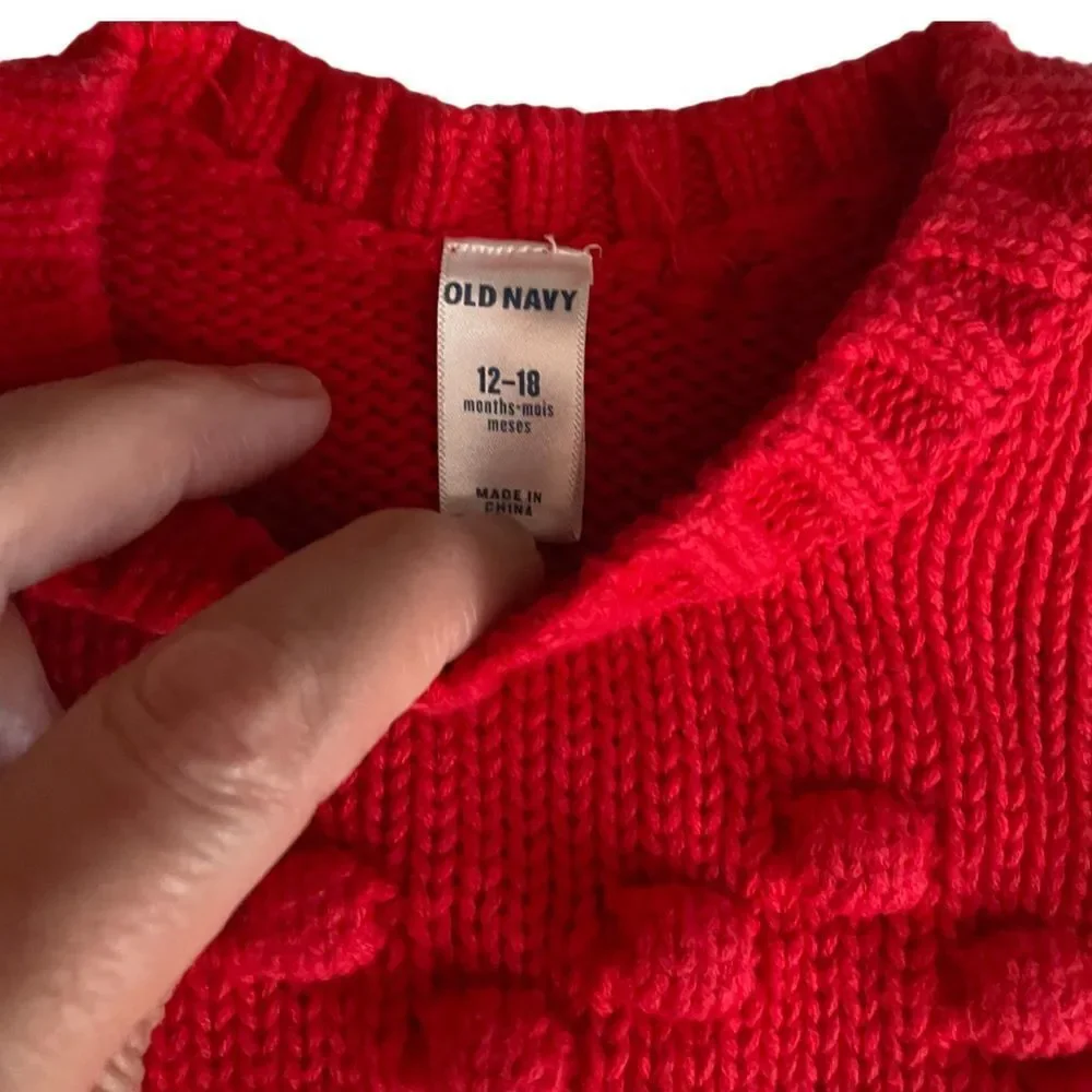 ❤️ Old Navy Heart Sweater Dress Size 12-18 Months